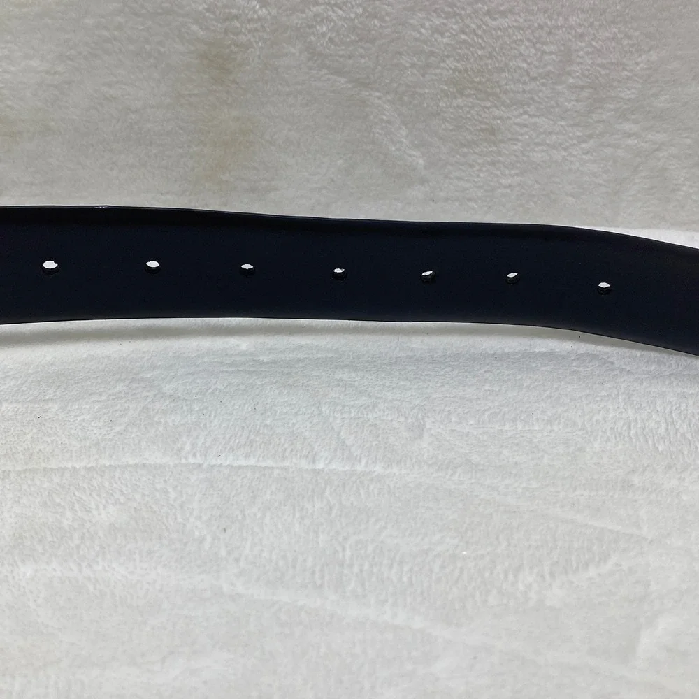 Steve Madden Mens Dressy Leather Belt Black Gunmetal‎ Buckle Size 36